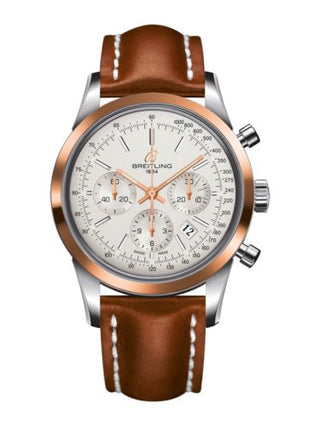 Breitling - UB015212.G777.433X  Transocean Chronograph Stainless Steel Red Gold / Silver / Calf