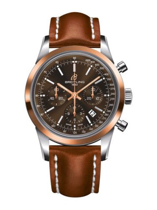 Breitling - UB015212.Q594.433X  Transocean Chronograph Stainless Steel Red Gold / Brown / Calf