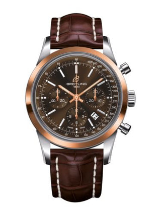 Breitling - UB015212.Q594.739P  Transocean Chronograph Stainless Steel Red Gold / Brown / Croco