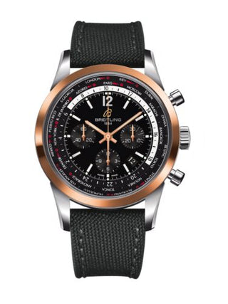 Breitling - UB0510U4.BC26.100W  Transocean Chronograph Unitime Pilot Stainless Steel / Red Gold / Black / Military