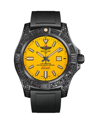 Breitling - V17311AU.I526.134S  Avenger Blackbird 44 Black Titanium / Diamondworks / Cobra Yellow / Rubber