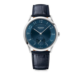 Hermès  - W043204WW00  Slim d'Hermès GM Stainless Steel / Blue