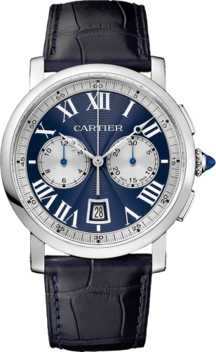 Cartier - W1556239  Rotonde de Cartier Chronograph White Gold / Blue