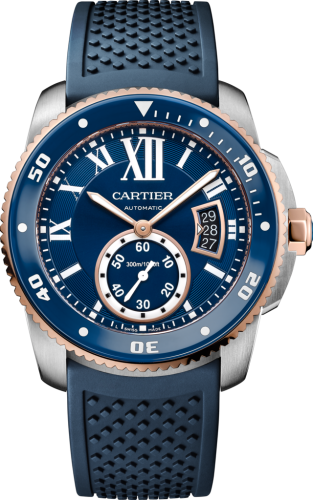 Cartier - W2CA0009  Calibre de Cartier Diver Stainless Steel / Pink Gold / Blue / Rubber