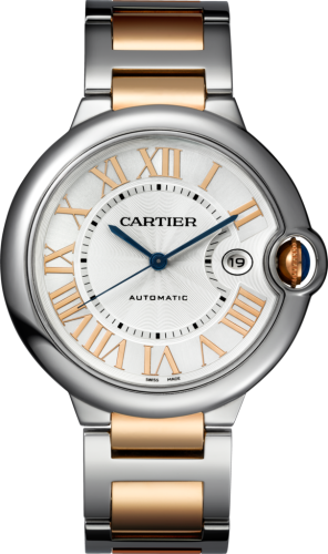 Cartier - W6920095  Ballon Blue de Cartier 42 Automatic Stainless Steel / Pink Gold / Silver / Bracelet