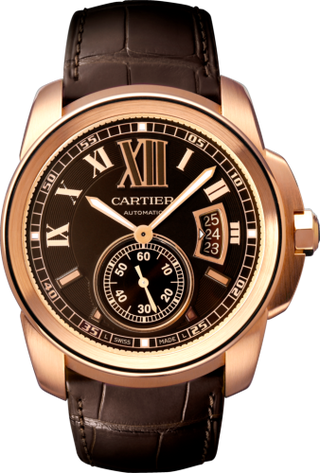 Cartier - W7100007  Calibre de Cartier 42 Pink Gold / Chocolate