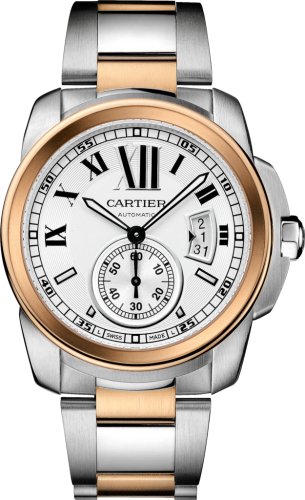 Cartier - W7100036  Calibre de Cartier 42 Stainless Steel / Pink Gold / Silver / Bracelet