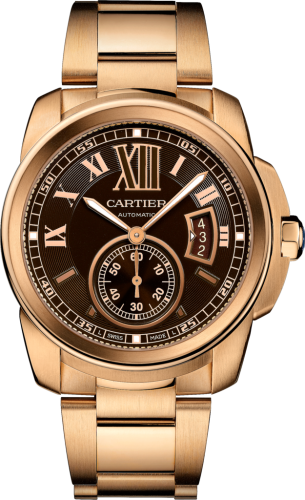 Cartier - W7100040  Calibre de Cartier 42 Pink Gold / Chocolate / Bracelet