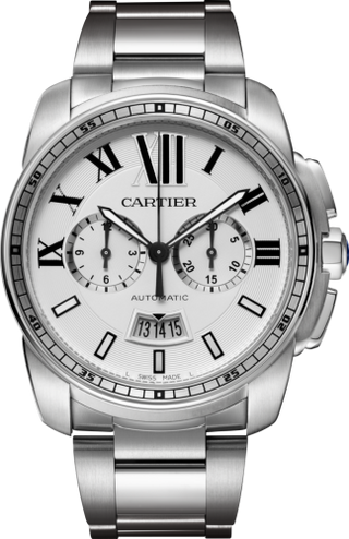 Cartier - W7100045  Calibre de Cartier Chronograph Stainless Steel / Silver / Bracelet