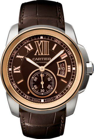 Cartier - W7100051  Calibre de Cartier 42 Stainless Steel / Pink Gold / Chrocolate