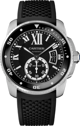 Cartier - W7100056  Calibre de Cartier Diver Stainless Steel / Black / Rubber