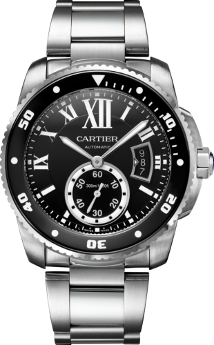 Cartier - W7100057  Calibre de Cartier Diver Stainless Steel / Black / Bracelet