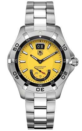 TAG Heuer - WAF1012.BA0822  Aquaracer 300M Big Date 41 Stainless Steel / Yellow / Bracelet