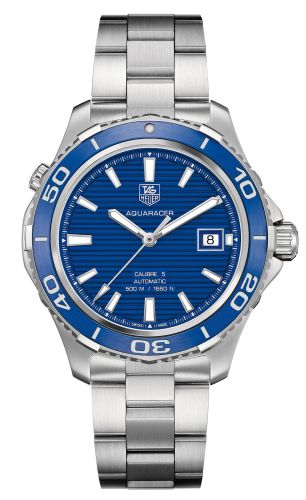 TAG Heuer - WAK2111.BA0830  Aquaracer 500M Calibre 5 41 Stainless Steel / Blue / Bracelet