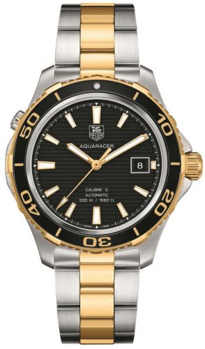 TAG Heuer - WAK2122.BB0835  Aquaracer 500M Calibre 5 41 Stainless Steel / Yellow Gold / Black / Bracelet