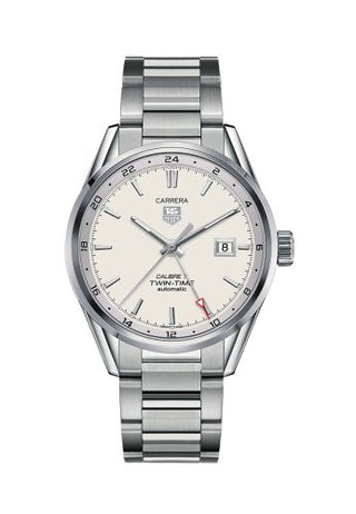 TAG Heuer - WAR2011.BA0723  Calibre 7 Twin Time Stainless Steel / Silver / Bracelet