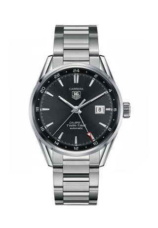 TAG Heuer - WAR2012.BA0723  Calibre 7 Twin Time Stainless Steel / Grey / Bracelet