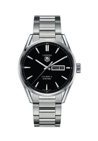 TAG Heuer - WAR201A.BA0723  Carrera Calibre 5 Day Date Stainless Steel / Black / Bracelet