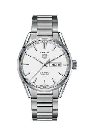 TAG Heuer - WAR201B.BA0723  Carrera Calibre 5 Day Date Stainless Steel / Silver / Bracelet