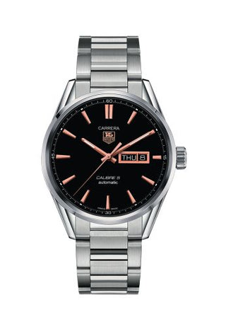 TAG Heuer - WAR201C.BA0723  Carrera Calibre 5 Day Date Stainless Steel / Black / Bracelet