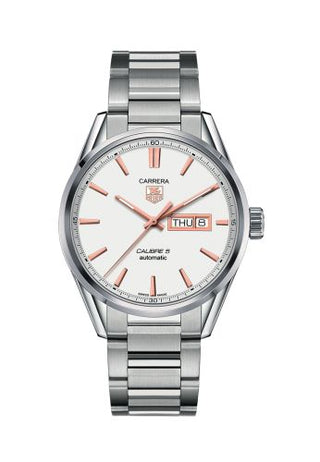 TAG Heuer - WAR201D.BA0723  Carrera Calibre 5 Day Date Stainless Steel / Silver / Bracelet