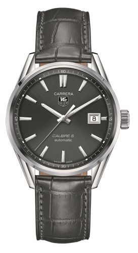 TAG Heuer - WAR211C.FC6336  Carrera Calibre 5 39 Stainless Steel / Grey / Alligator