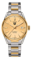 TAG Heuer Carrera Calibre 5 39 Stainless Steel / Yellow Gold / Grey / Alligator (WAR215A.BD0783)