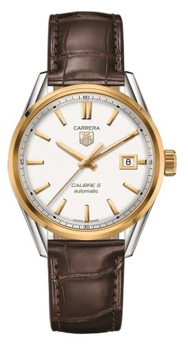 TAG Heuer - WAR215B.FC6181  Carrera Calibre 5 39 Stainless Steel / Yellow Gold / Silver / Alligator