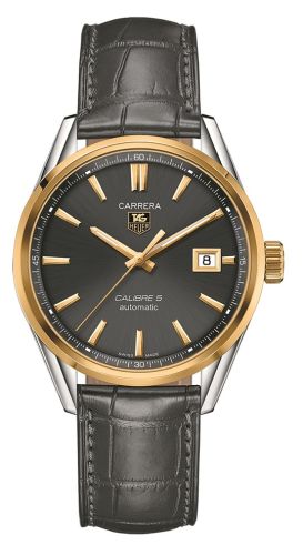 TAG Heuer - WAR215C.FC6336  Carrera Calibre 5 39 Stainless Steel / Yellow Gold / Grey / Alligator