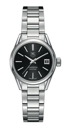 TAG Heuer - WAR2410.BA0770  Carrera Calibre 9 28 Stainless Steel / Black / Bracelet