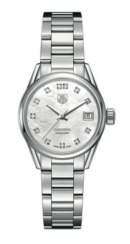 TAG Heuer - WAR2414.BA0770  Carrera Calibre 9 28 Stainless Steel / MOP - Diamond / Bracelet