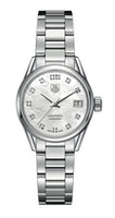 TAG Heuer Carrera Calibre 9 28 Stainless Steel / Black - Diamond / Bracelet (WAR2414.BA0770)