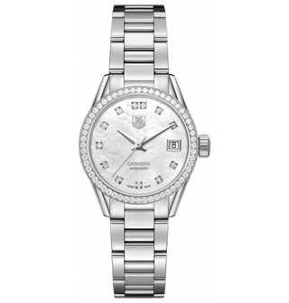 TAG Heuer - WAR2415.BA0770  Carrera Calibre 9 28 Stainless Steel / Diamond / MOP - Diamond / Bracelet