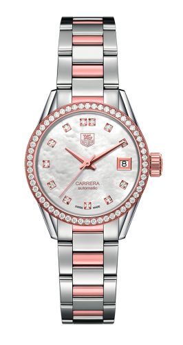 TAG Heuer - WAR2453.BD0772  Carrera Calibre 9 28 Stainless Steel / Rose Gold / Diamond / MOP - Diamond / Bracelet