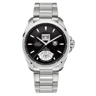 TAG Heuer - WAV5111.BA0901  Grand Carrera Calibre 8 RS Grande Date GMT Stainless Steel / Black / Bracelet