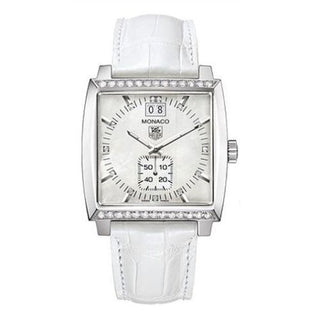 TAG Heuer - WAW1313.FC6247  Monaco Quartz Big Date Stainless Steel / Diamond / MOP / Alligator