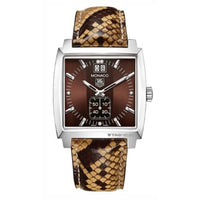 TAG Heuer Monaco Quartz Big Date Stainless Steel / Diamond / Brown / Galuchat (WAW1315.FC6217)