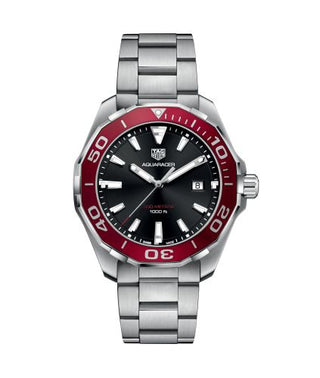 TAG Heuer - WAY101B.BA0746  Aquaracer 300M Quartz 43 Stainless Steel / Black / Red / Bracelet