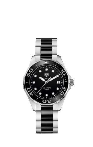 TAG Heuer - WAY131C.BA0913  Aquaracer 300M Quartz 35 Stainless Steel / Black - Diamond / Bracelet