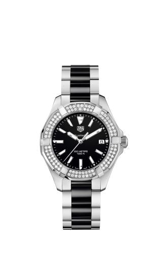 TAG Heuer - WAY131E.BA0913  Aquaracer 300M Quartz 35 Stainless Steel / Diamond / Black / Bracelet