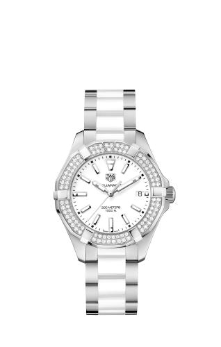 TAG Heuer - WAY131F.BA0914  Aquaracer 300M Quartz 35 Stainless Steel / Diamond / White / Bracelet