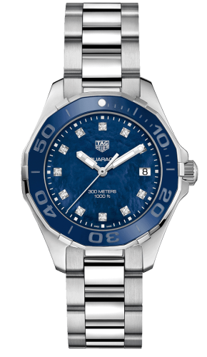 TAG Heuer - WAY131L.BA0748  Aquaracer 300M Quartz 35 Stainless Steel / Blue MOP - Diamond / Bracelet