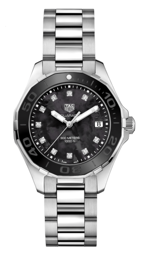 TAG Heuer - WAY131M.BA0748  Aquaracer 300M Quartz 35 Stainless Steel / Black MOP - Diamond / Bracelet