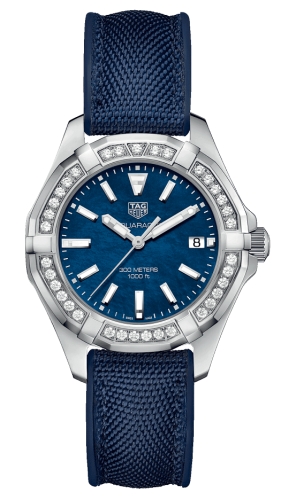 TAG Heuer - WAY131N.FT6091  Aquaracer 300M Quartz 35 Stainless Steel / Diamond / Blue MOP / Nylon