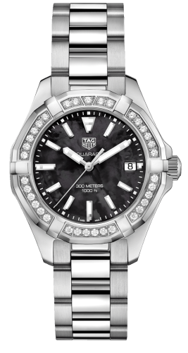 TAG Heuer - WAY131P.BA0748  Aquaracer 300M Quartz 35 Stainless Steel / Diamond /  Black MOP / Bracelet