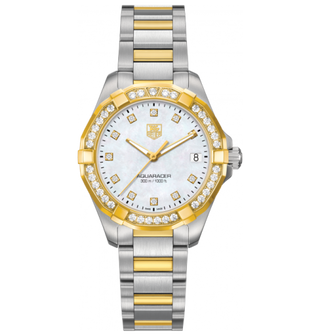 TAG Heuer - WAY1353.BD0917  Aquaracer 300M Quartz 32 Stainless Steel / Yellow Gold / Diamond / MOP - Diamond / Bracelet