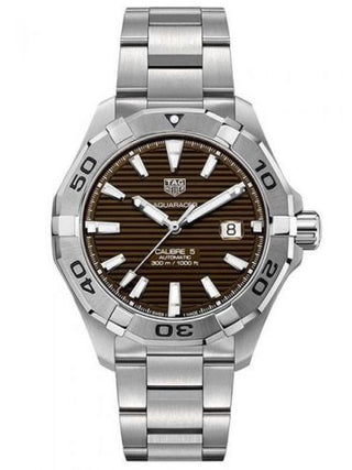 TAG Heuer - WAY2018.BA0927  Aquaracer 300M Calibre 5 43 Stainless Steel / Brown / Bracelet