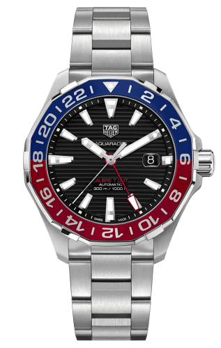 TAG Heuer - WAY201F.BA0927  Aquaracer 300M Calibre 7 GMT Stainless Steel / Black / Bracelet