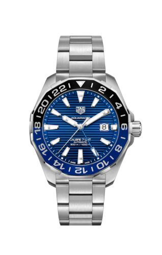 TAG Heuer - WAY201T.BA0927  Aquaracer 300M Calibre 7 GMT Stainless Steel / Blue / Bracelet