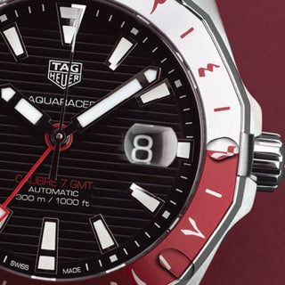 TAG Heuer - WAY201U.BA0927  Aquaracer 300M Calibre 7 GMT Stainless Steel / Qatar Limited Edition